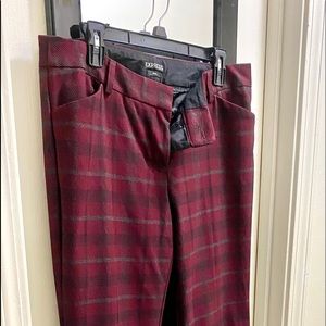 EXPRESS, Size 10R, Berry Plaid, Dress Slacks, Straight Leg, Fall/Winter/Spring,